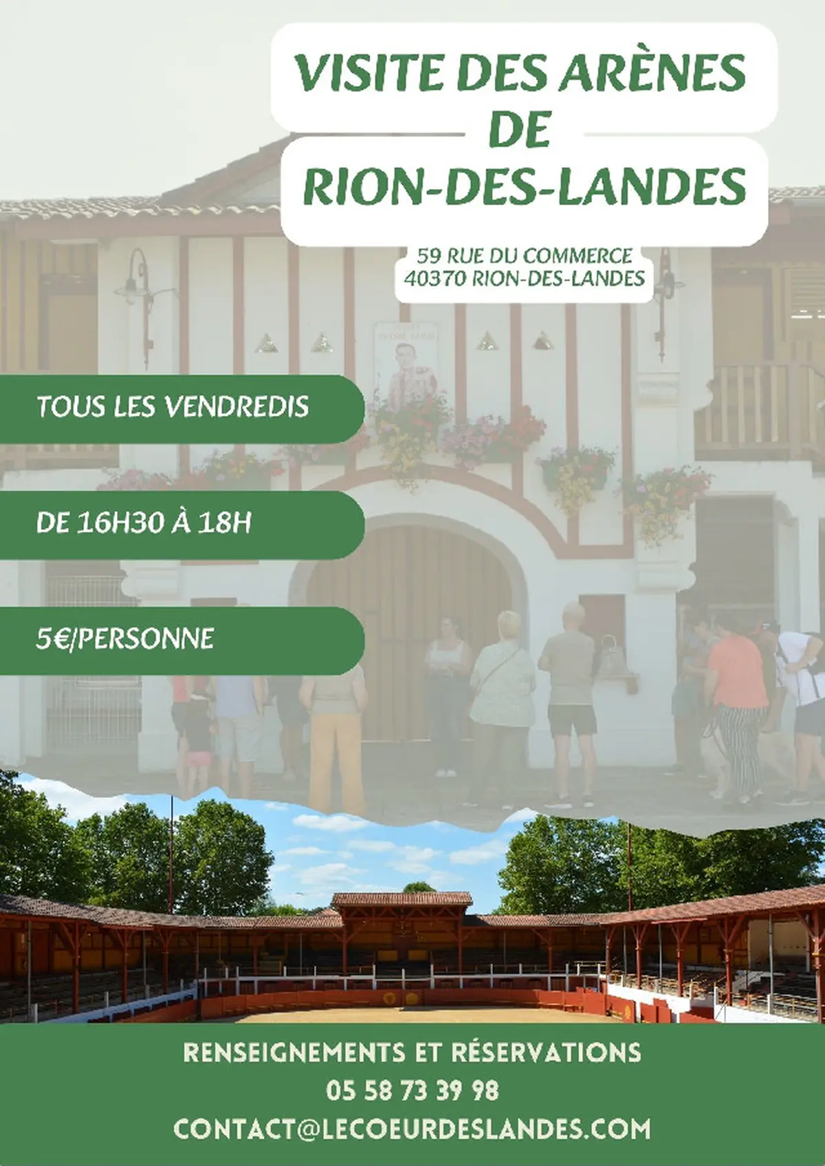 Visite des arènes de Rion des Landes
