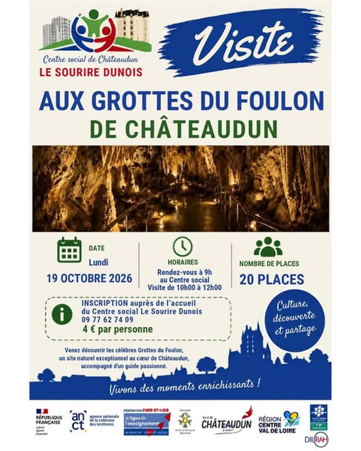 Visite des Grottes du Foulon avec le Sourire Dunois