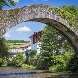 Visite du bourg de Baigorri par l'animateur de Mehaka en français.