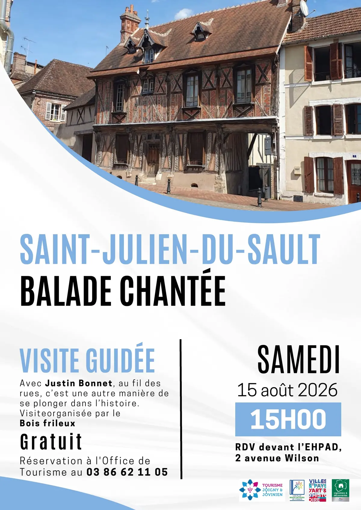 Visite guidée  à St-Julien-du-Sault Balade chantée