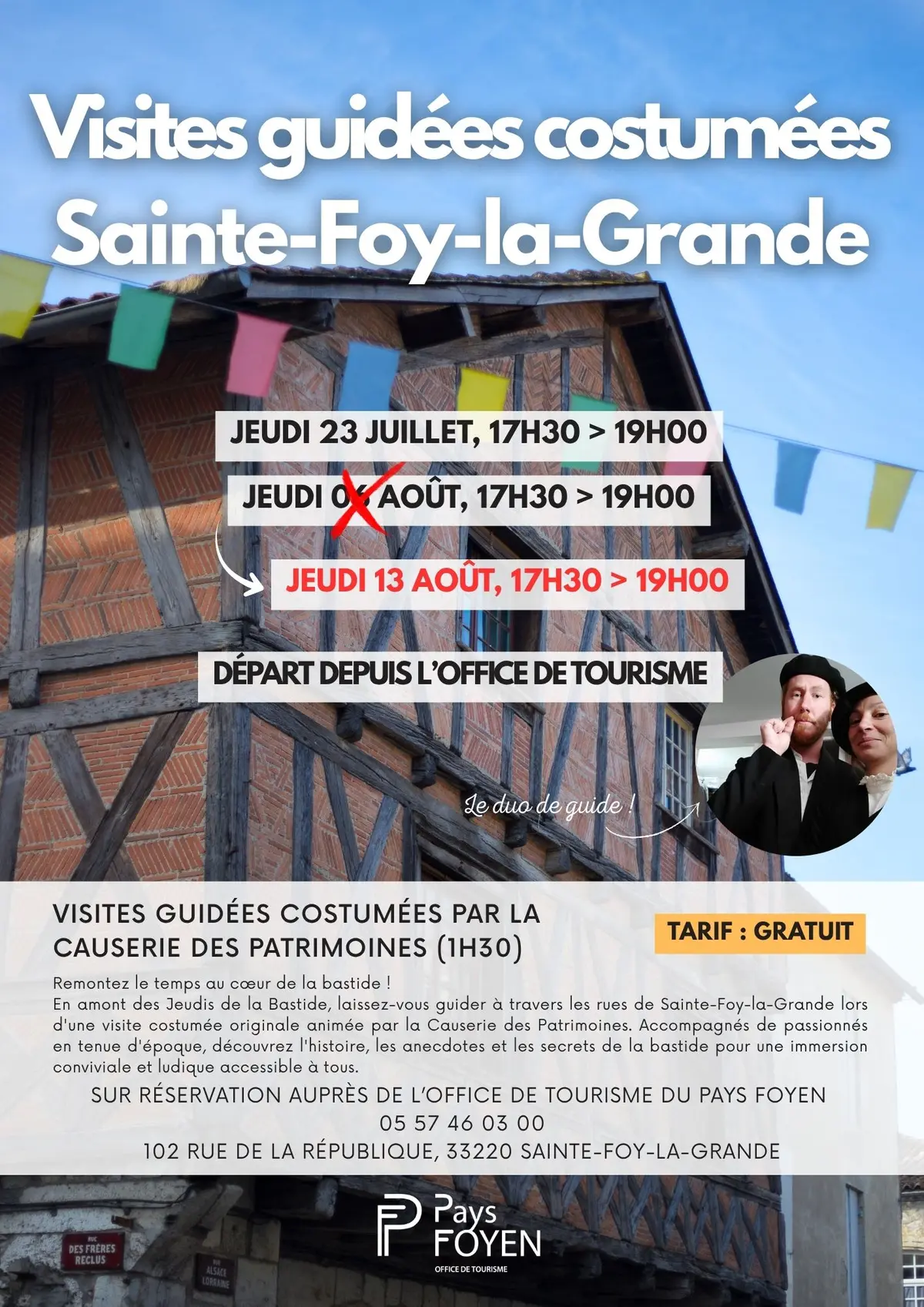 Visite guidée costumée par la causerie des patrimoines