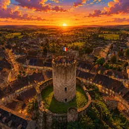 Visite guidée et coucher de soleil en haut du donjon