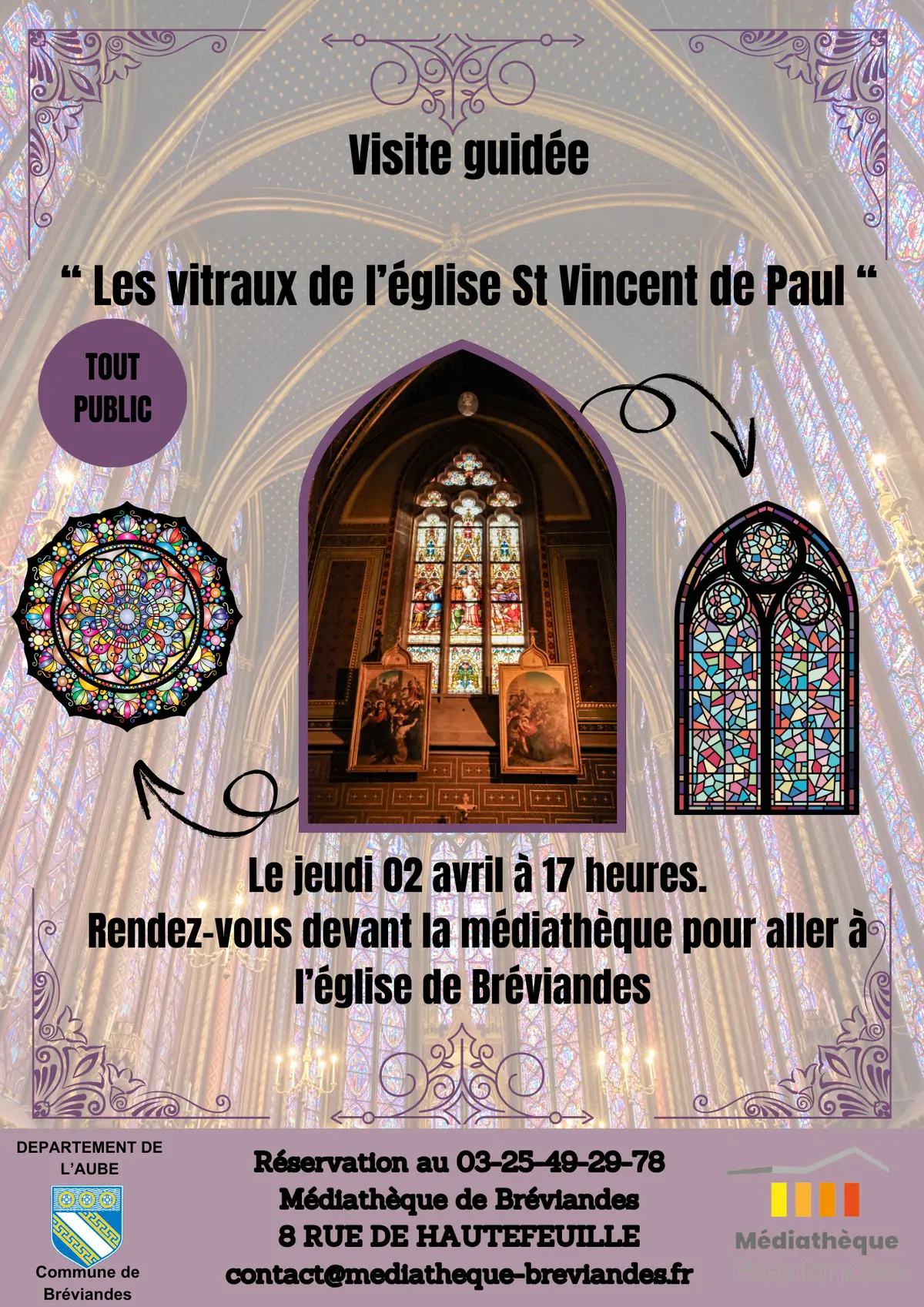 Visite guidée Les vitraux de l'Eglise Saint Vincent de Paul