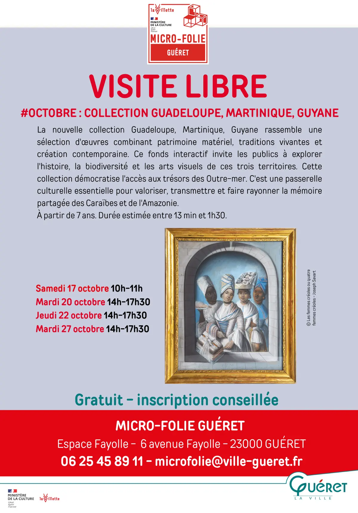 Visite libre collection Guadeloupe, Martinique, Guyane