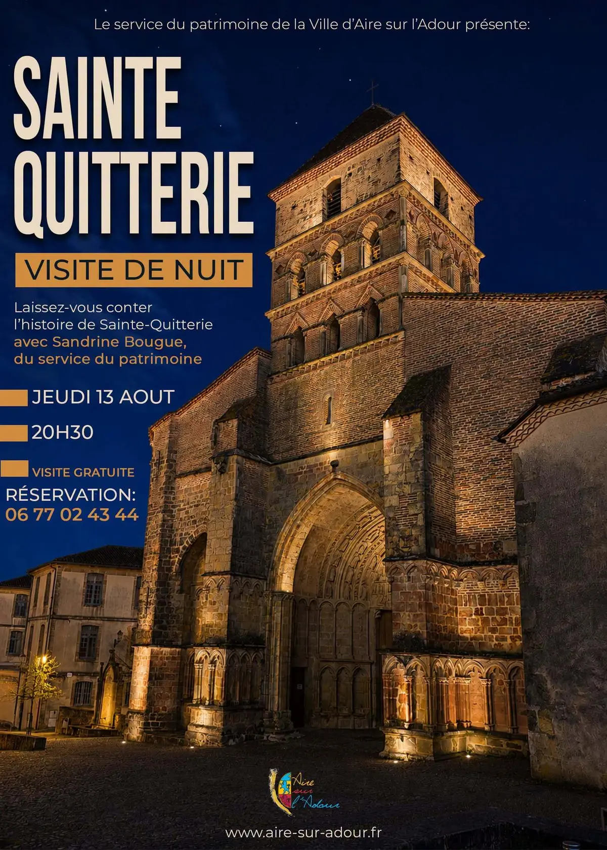 Visite nocturne de l'église Sainte-Quitterie