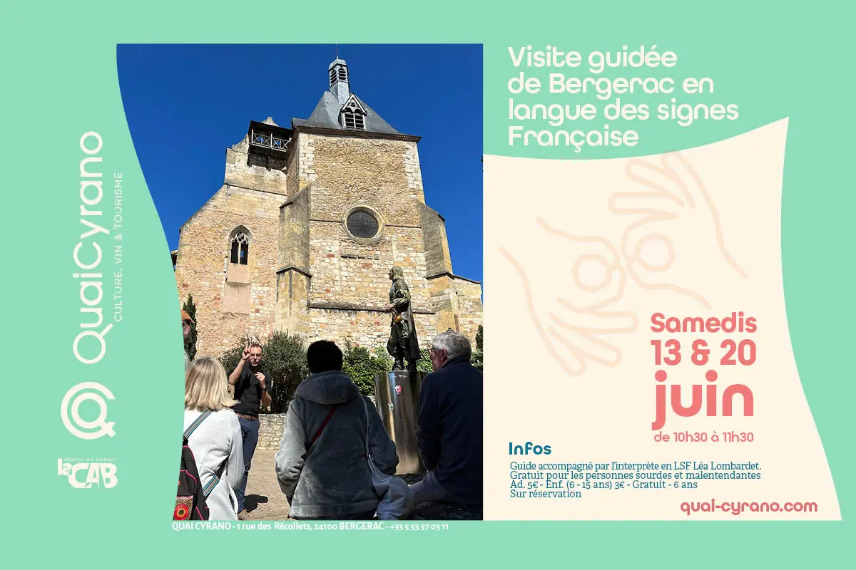 Visite patrimoine de Bergerac en LSF