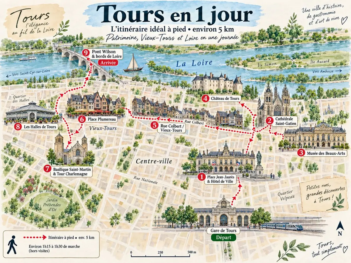 Visiter Tours en 1 jours et ne rien manquer