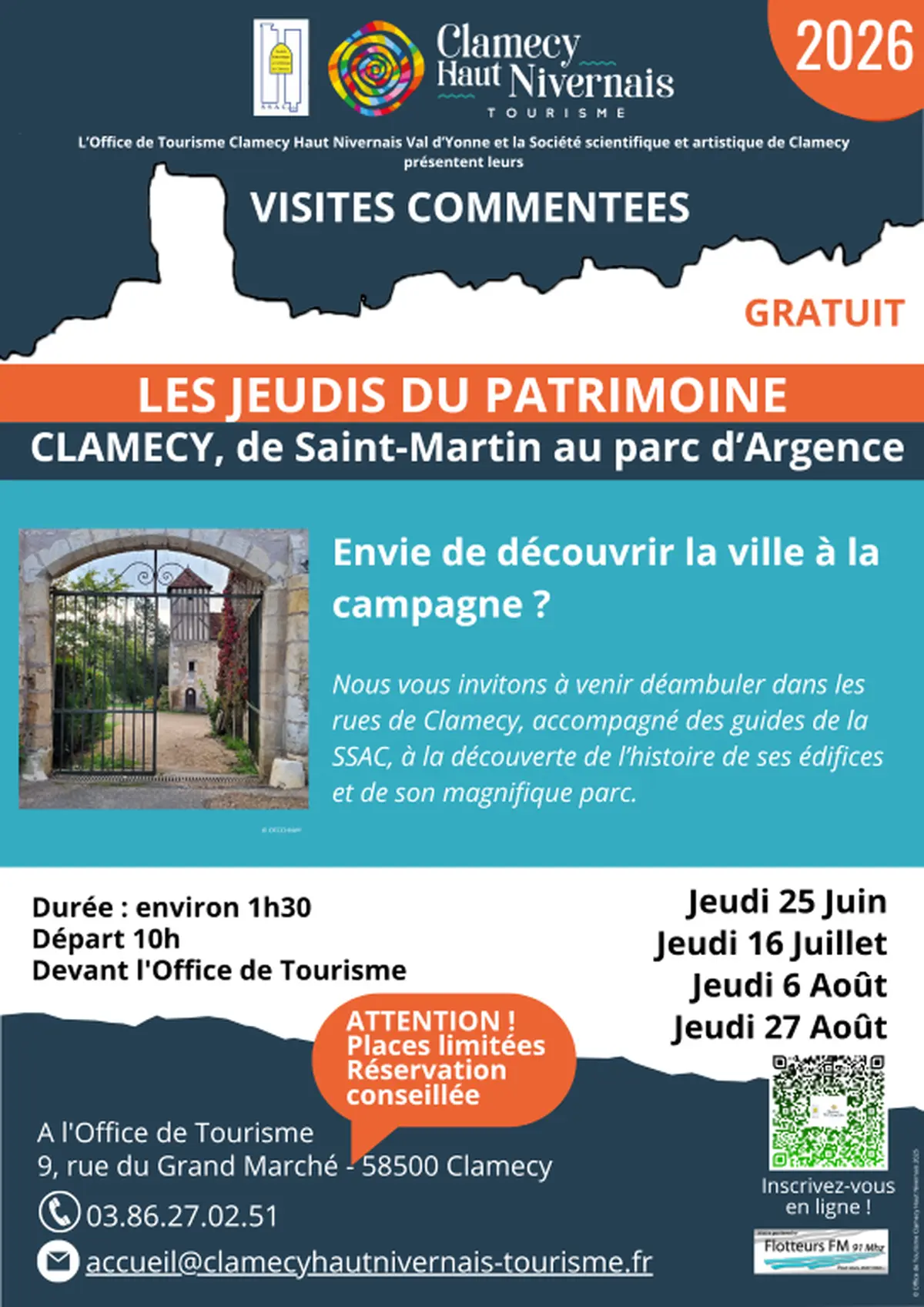 Visites commentées - Clamecy, de Saint-Martin au parc d'Argence