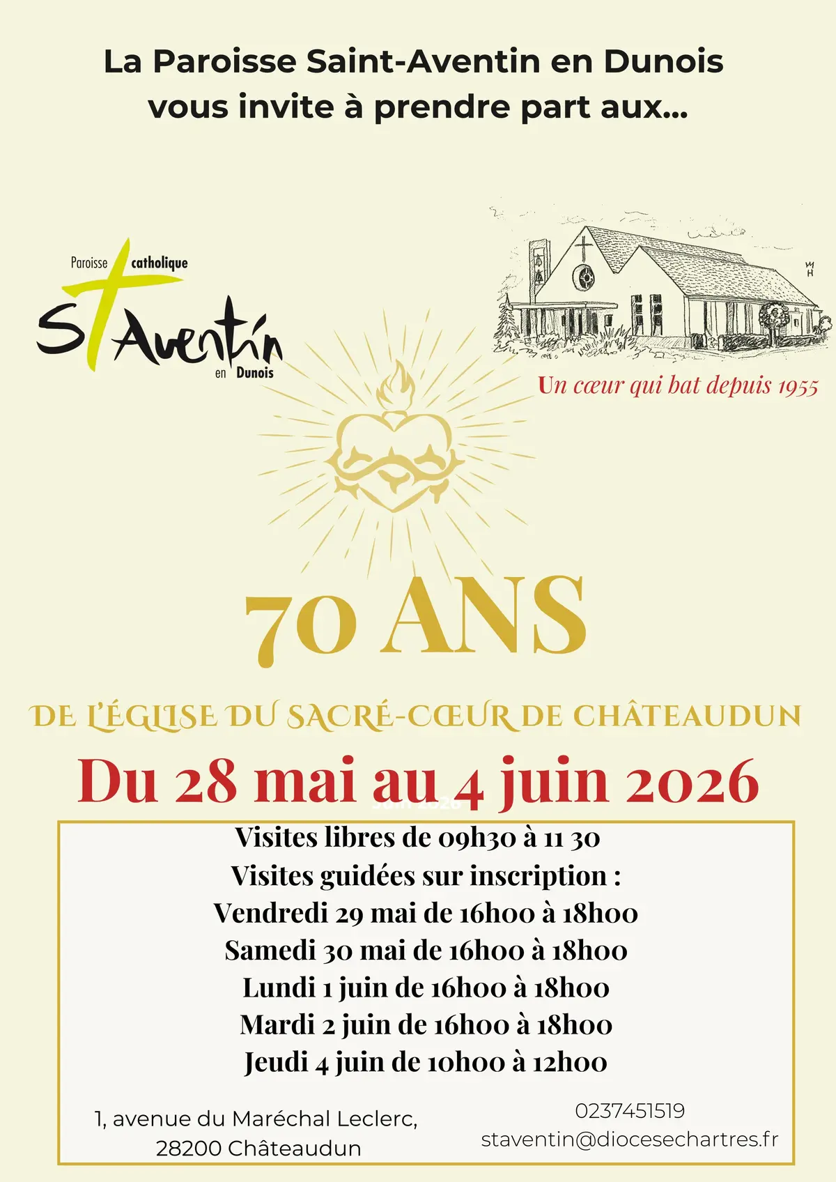 Visites et exposition à l'église du Sacré-Coeur de Châteaudun