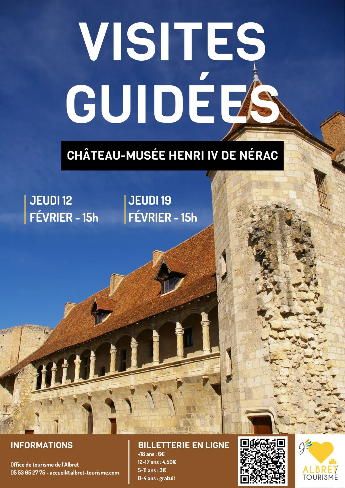Visites guidées du Château-Musée Henri IV pour les Vacances de février