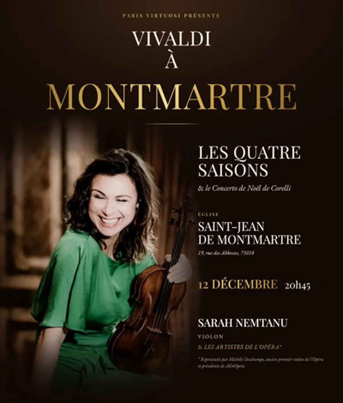 Vivaldi à Montmartre avec les Artistes de l'Opéra et Sarah Nemtanu