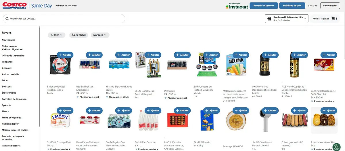 Vos courses à domicile le jour même : découvrez la livraison Same-Day de Costco