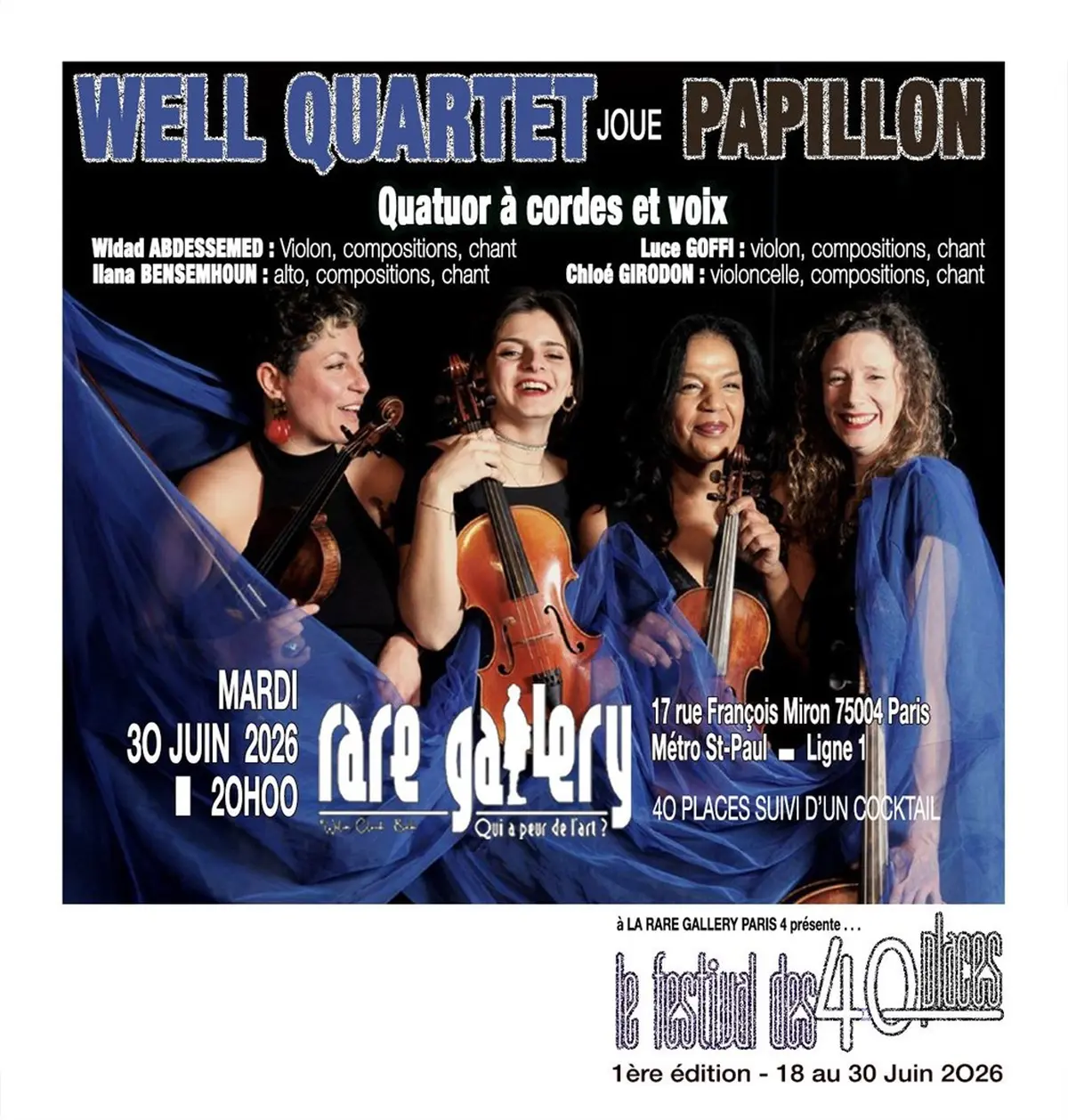 Well quartet joue papillon