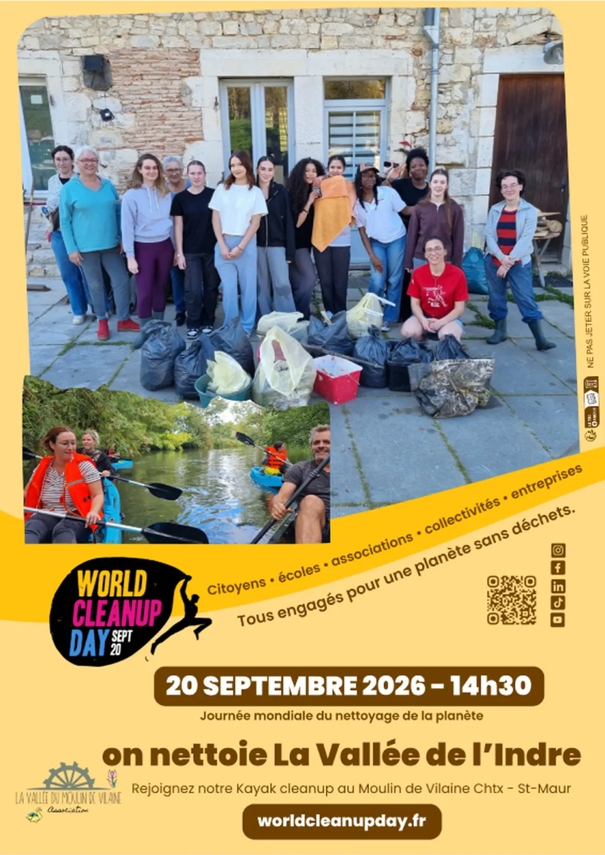 World Clean up day - Kayak Cleanup dans la vallée de l'Indre