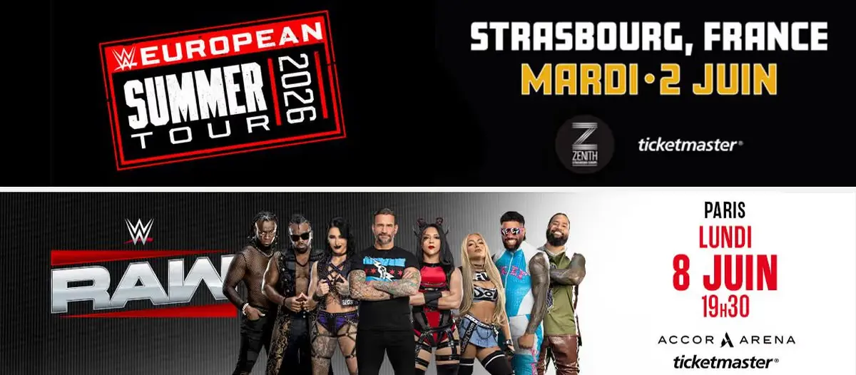 WWE European Summer Tour : deux dates en France en juin 2026, à Strasbourg et Paris