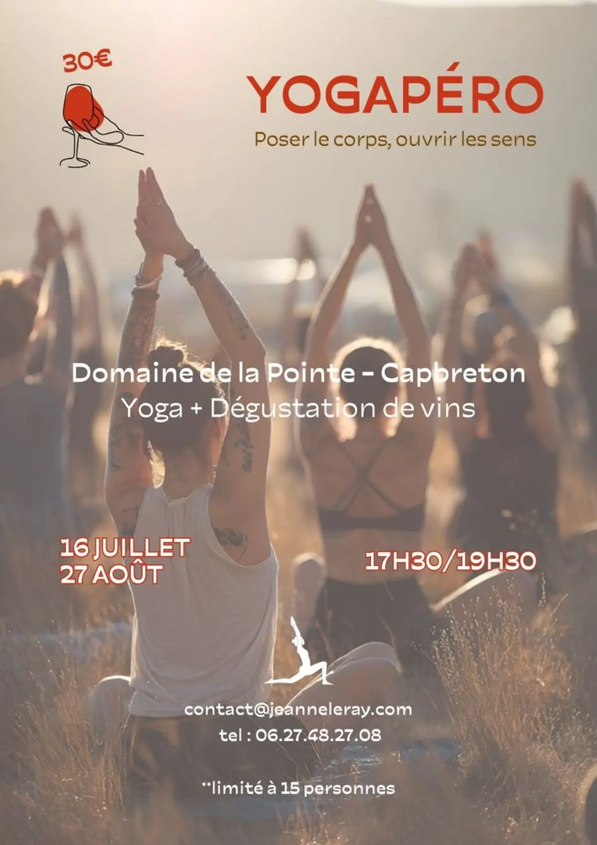 Yoga apéro au Domaine de la Pointe