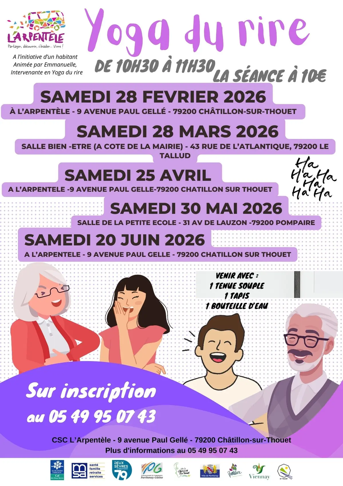 Yoga du rire à Pompaire