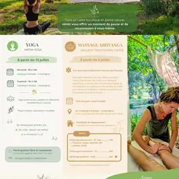 Yoga et massages au bord de la rivière